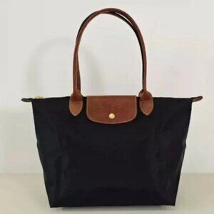 Longchamp Le Pliage Nylon Large Shoulder Bag Tote Travel Bag Black
